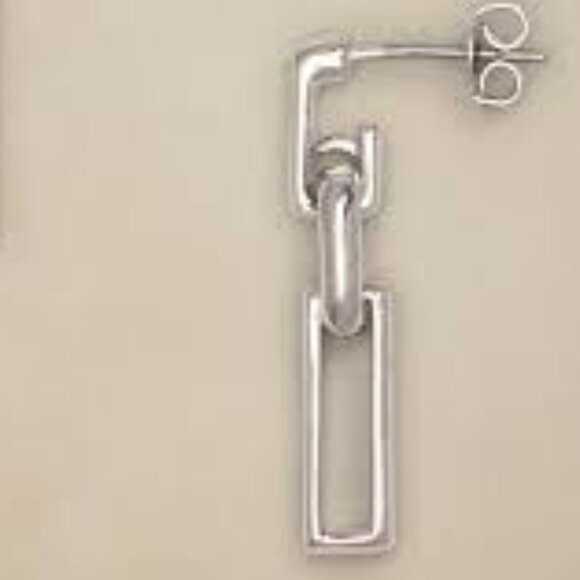 Banana Republic Silver Drop Link Earrings/NWT - Picture 2 of 8